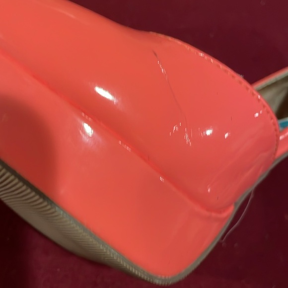 NWOB Madden 7.5M Girl Pink Coral 4 3/4”Heels Platform Open Sided Patent Shoes - Picture 4 of 5